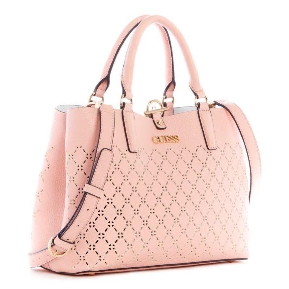 New GUESS Amara Satchel Peach - Picture 2 of 8